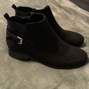 NWOT Black Suede Booties Ladies 10